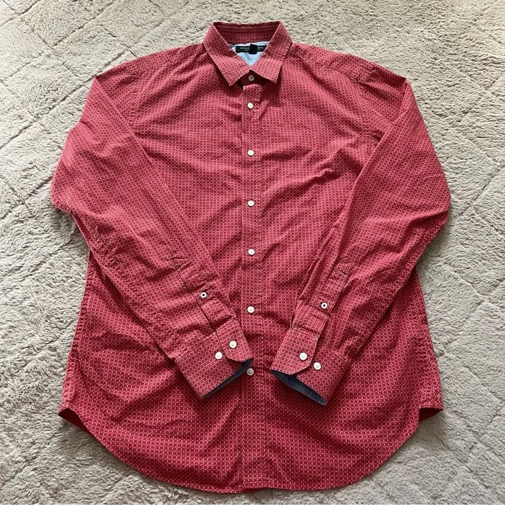 Banana Republic Soft Wash Slim Fit Cotton Button Down Shirt Preppy Western Sz M